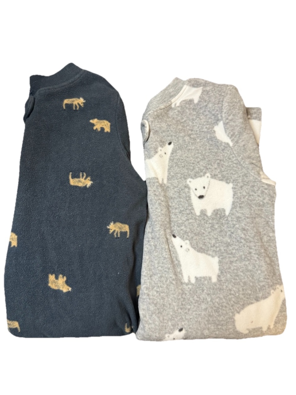 LOT OF 2 Carters Fleece Sleepers Pajamas Toddler Boys 3T